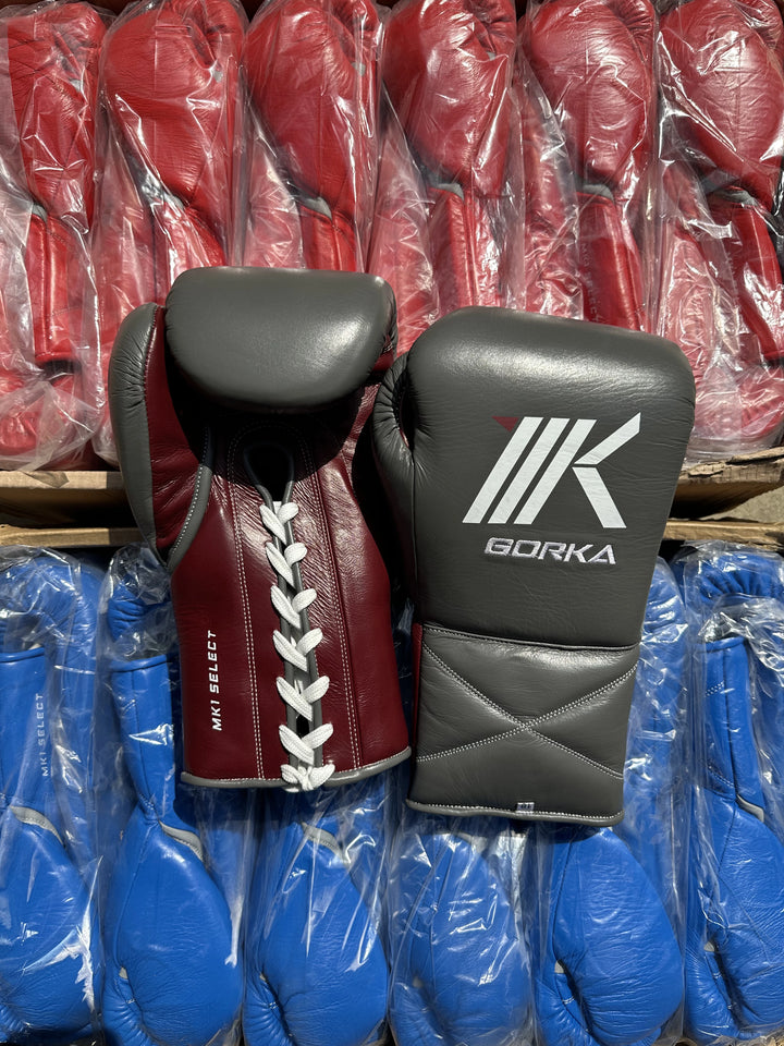 MTO: Dark Grey & Burgundy Boxing Gloves