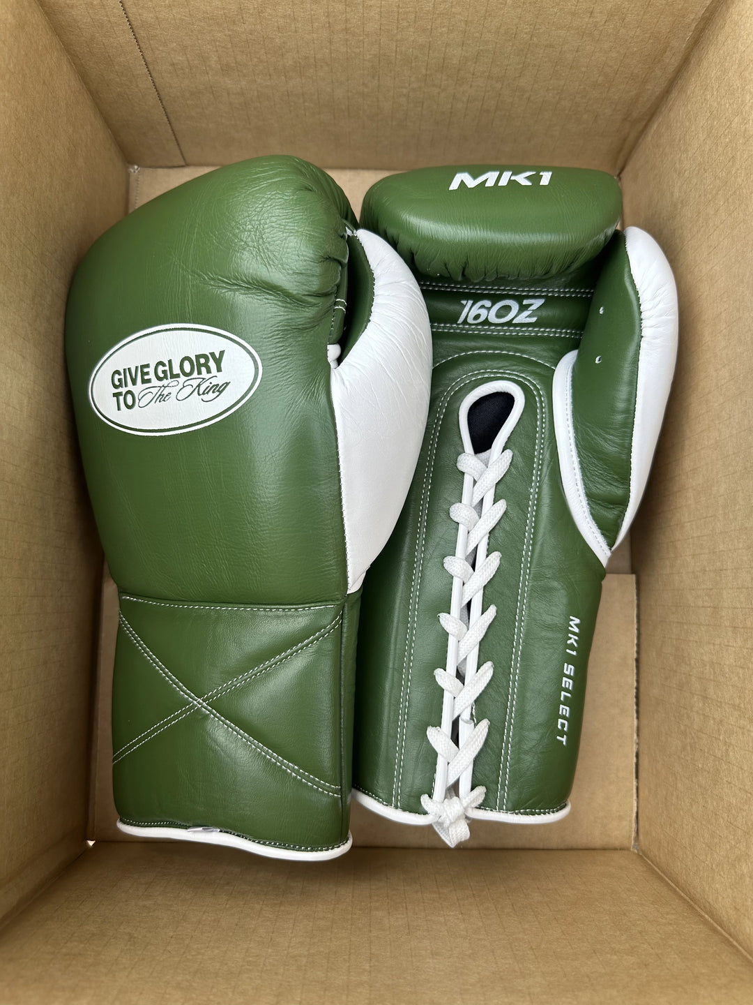 MTO: Dark Green & White Boxing Gloves